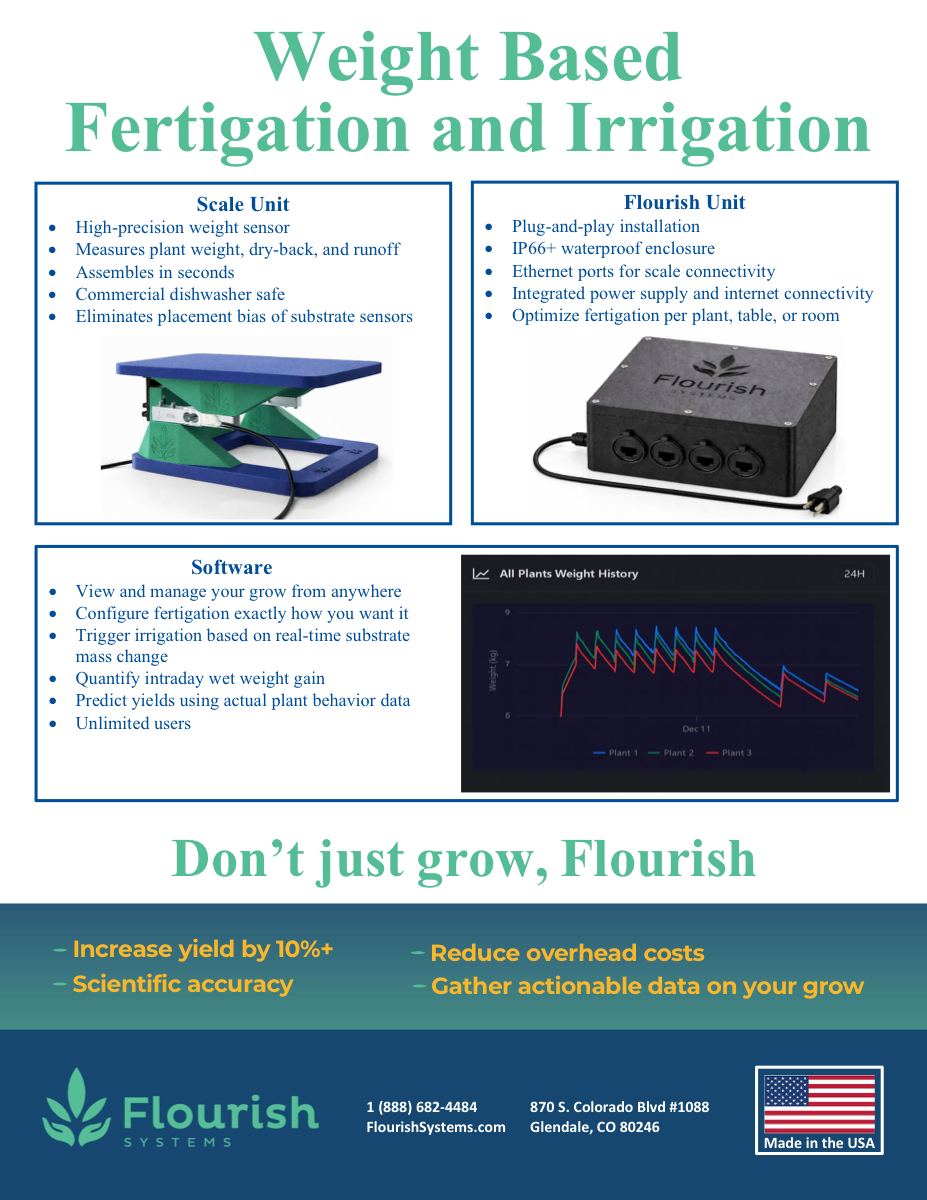 Flourish Systems Spec Sheet — one-page overview